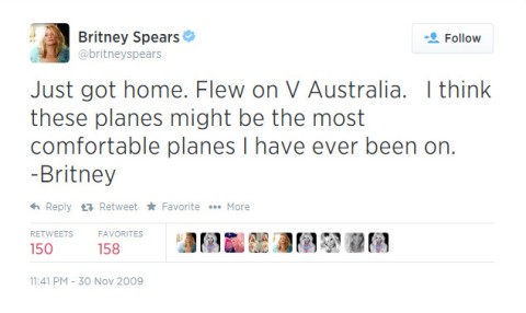 A Happy Britney Spears Tweets @VAustralia