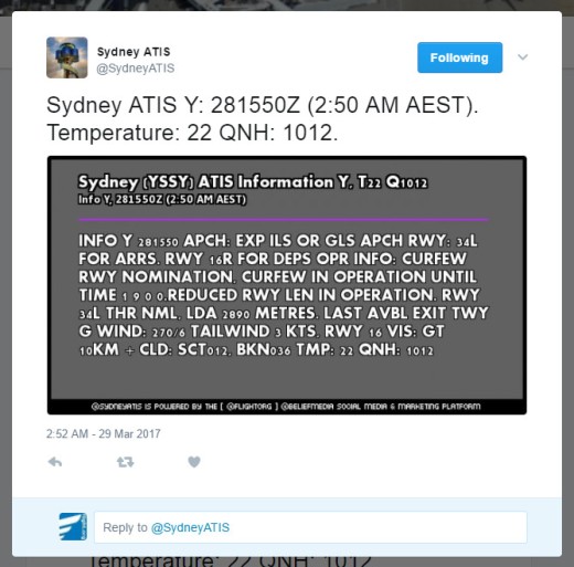 Sydney ATIS Report