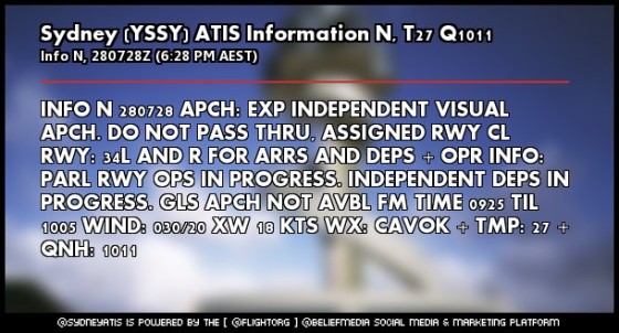 Enhanced Sydney ATIS Reports to Social