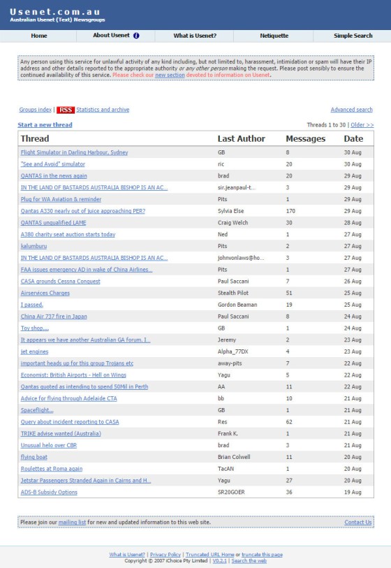 usenet-aus-aviation The Belief Media Usenet Server