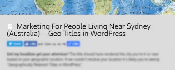 Geographically Relevant Titles in WordPress