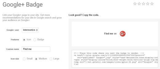 Show a Google+ Static Badge (Icon) in WordPress