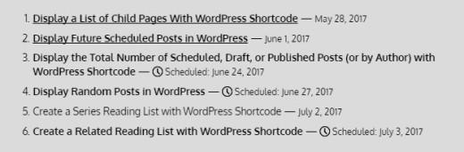 Create a Series Reading List with WordPress Shortcode