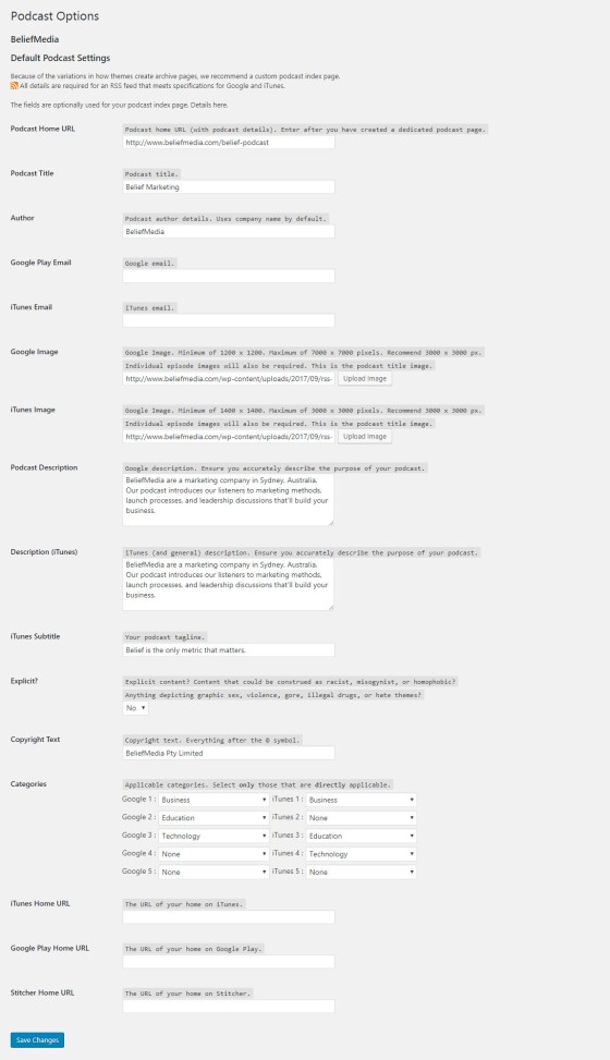 The BeliefMedia Podcast Plugin For WordPress
