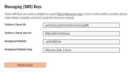 Telstra SMS Keys