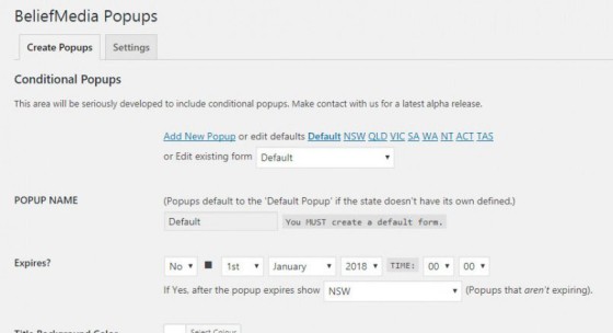 Geographic WordPress Popup