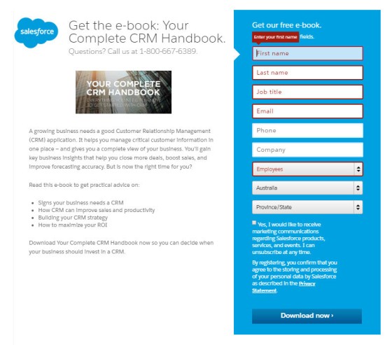 Salesforce CRM Signup