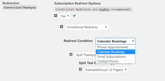 Conditional Redirect Options