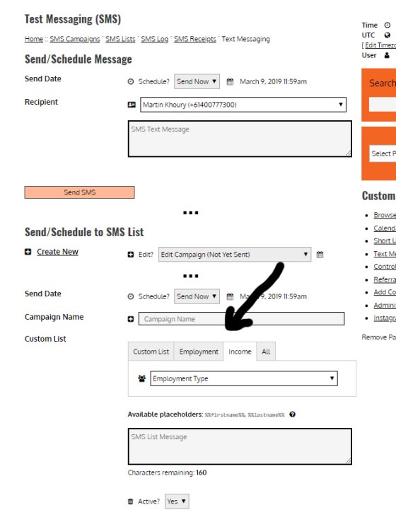 Platform SMS Panel