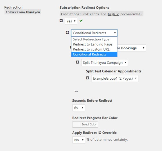 Creating Landing Page Redirect Conditions