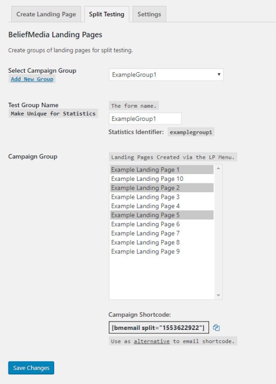 Split Test Groups