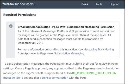 Facebook Messenger Permissions