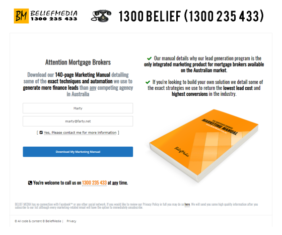 BeliefMedia Landing Page