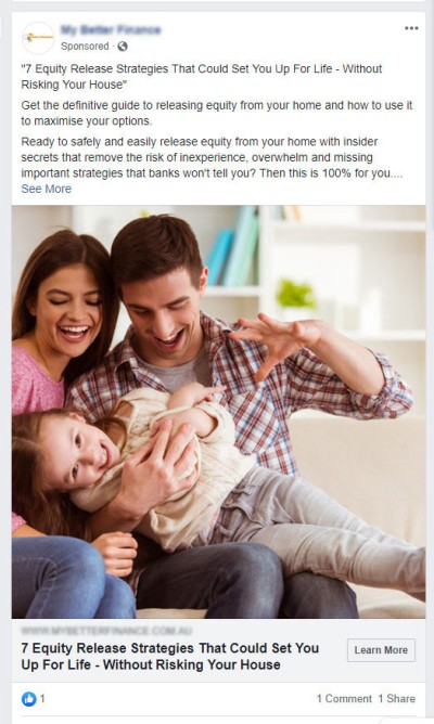 Facebook Advert Mortgage Broker