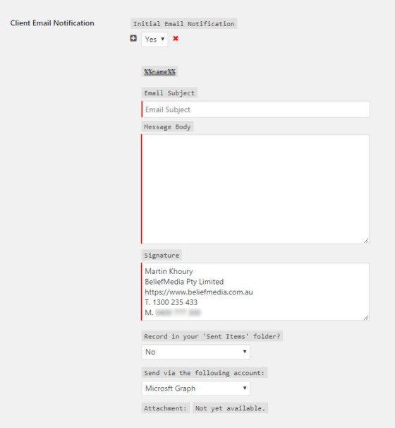 Client Email Notification Client Email Notification