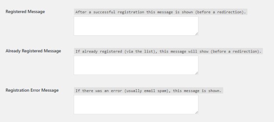 Event Form Messages Event Form Messages