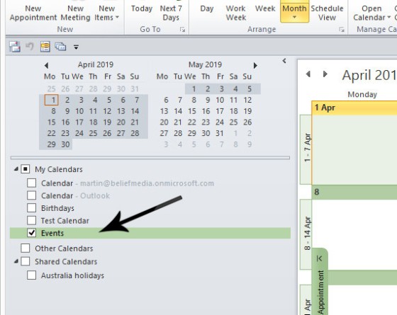 Outlook Events Calendar Outlook Events Calendar