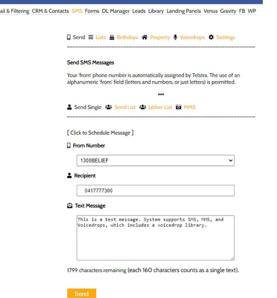 SMS Form