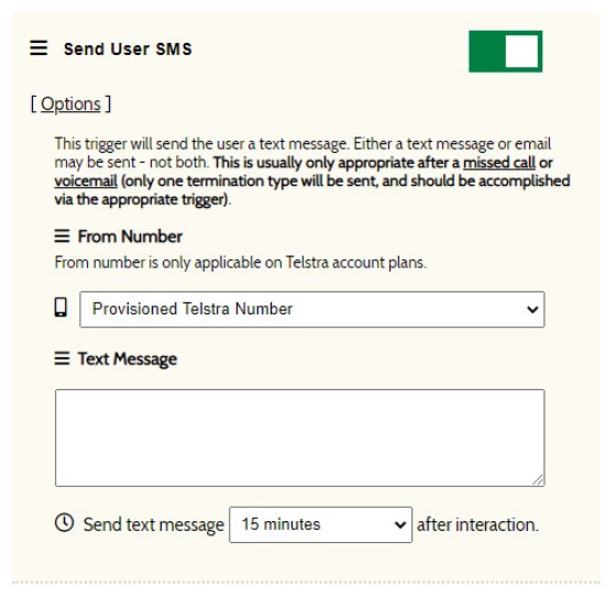 Telco SMS Trigger