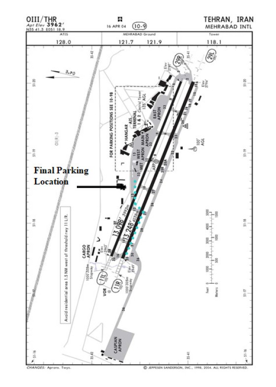 Flight 41 Final Parking Location