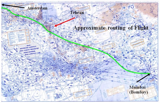 Flight 41 Tehran Route