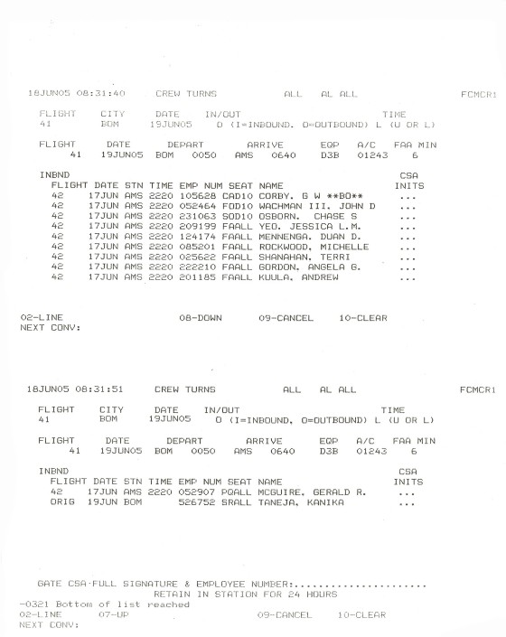 NWA 41 Flight Plan