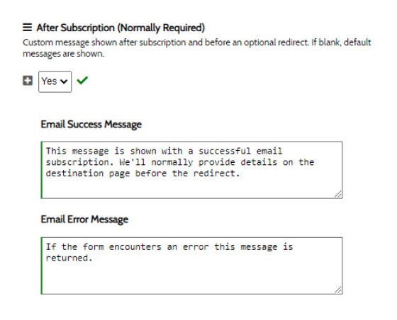 After Subscription Messages After Subscription Messages