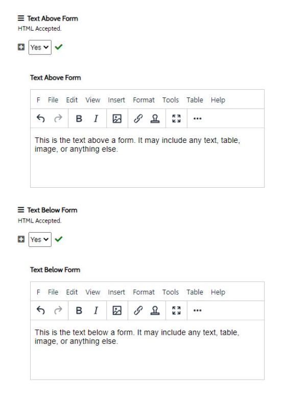 Text Above Below Form Text Above Below Form