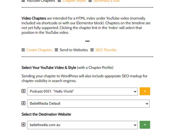 YouTube Chapters Website