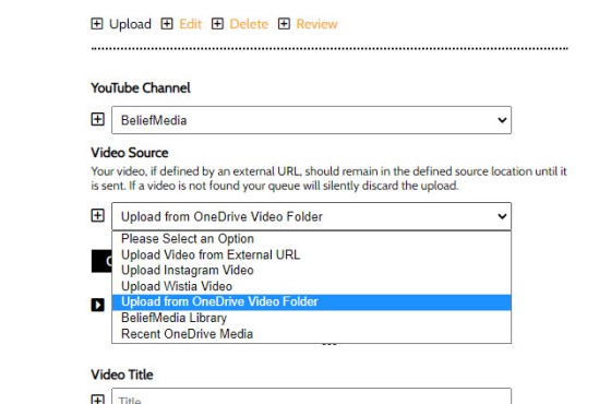 YouTube Upload Options