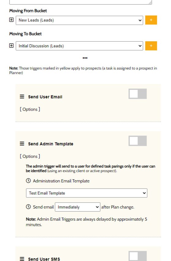 Administration Email Trigger Administration Email Trigger