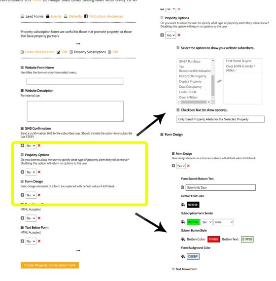 Create SMS Subscription Form