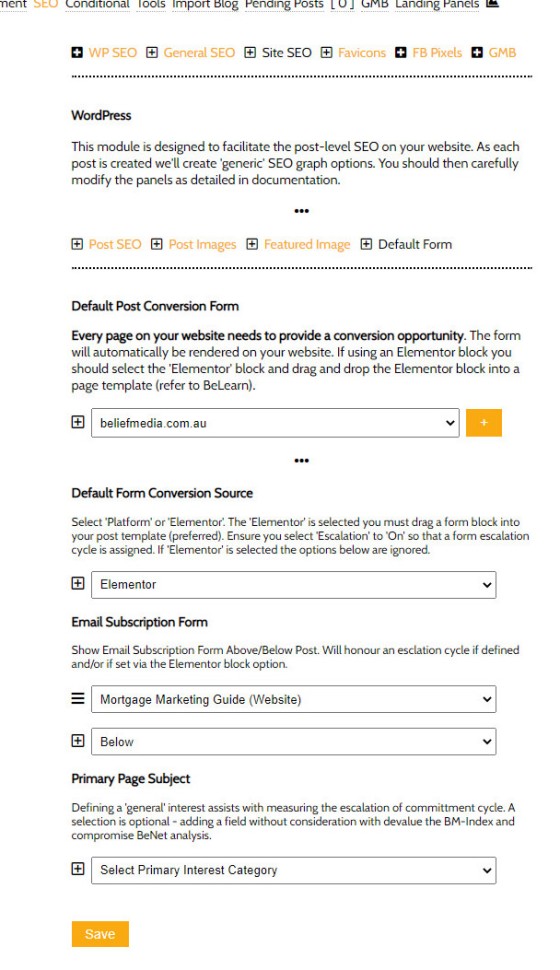 Default Website Post Form