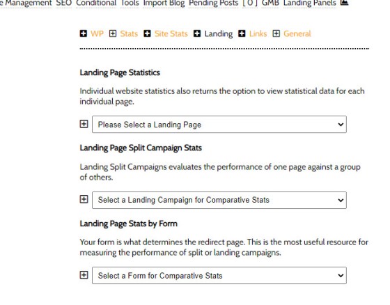 Landing Page Statistics