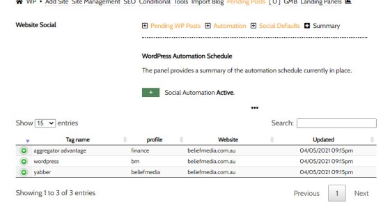 Website Social Automation