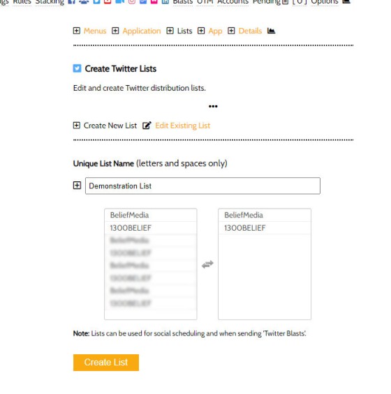 Twitter Blast List
