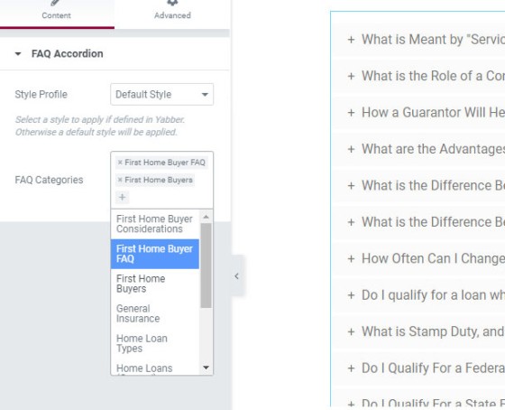 Elementor FAQ Block Options