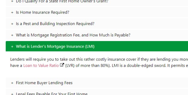 Broker Website LMI FAQ Page