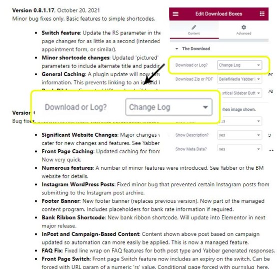 Example Change Log