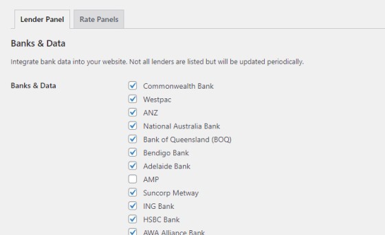 Bank Lender Panel