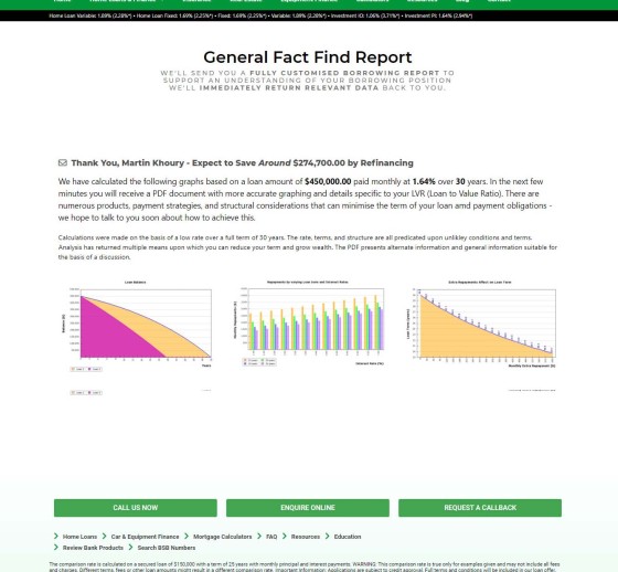 Fact Find Refinance Result