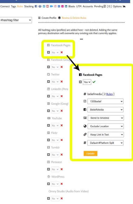 Social Media Filtering Rules