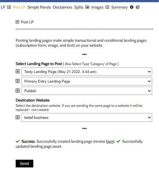 Sending Landing Page Website