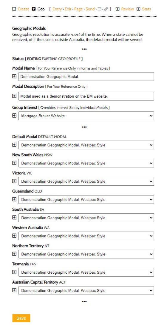 Geographic Modal Assignments