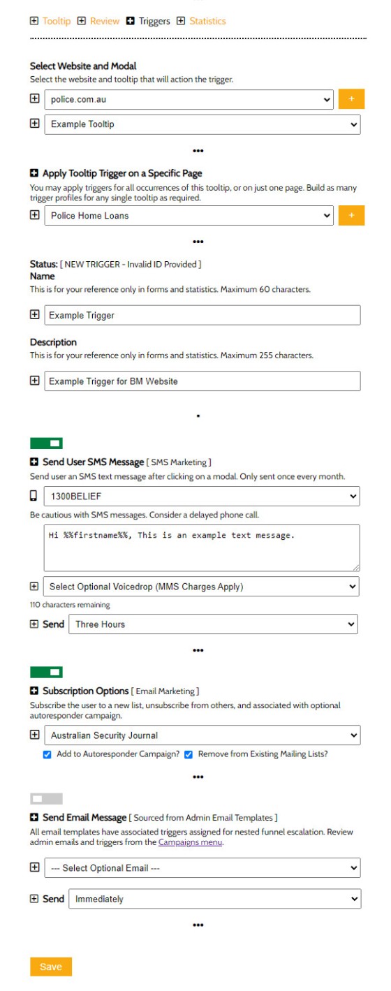 Example Tooltip Triggers