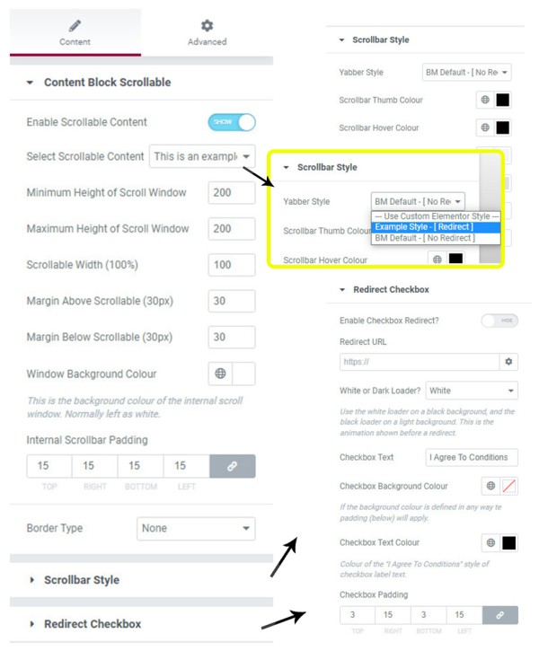 Scrollable Styles Elementor