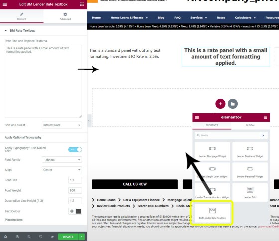 Elementor Find Replace Rate Block