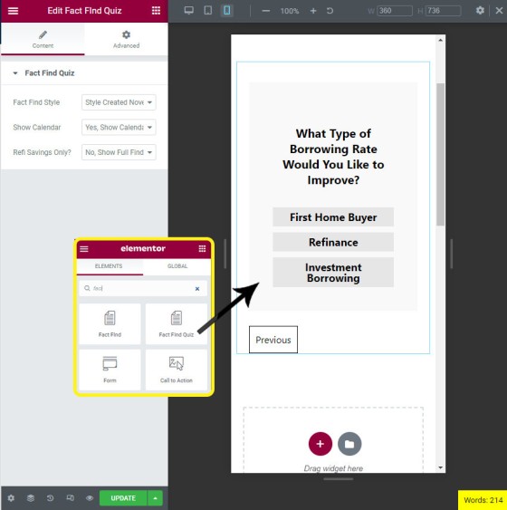 Fact Find Quiz Elementor
