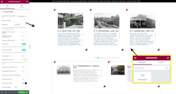 Instagram Slider Elementor