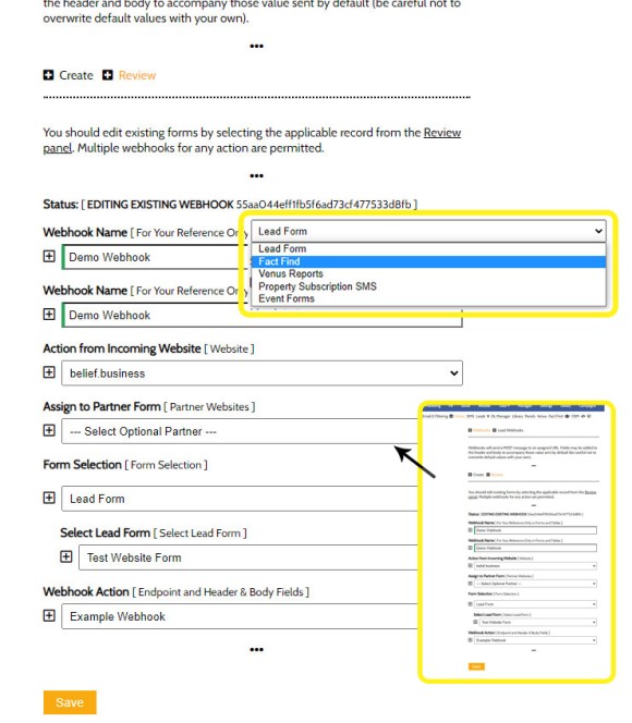 Webhook Lead Panel Webhook Lead Panel